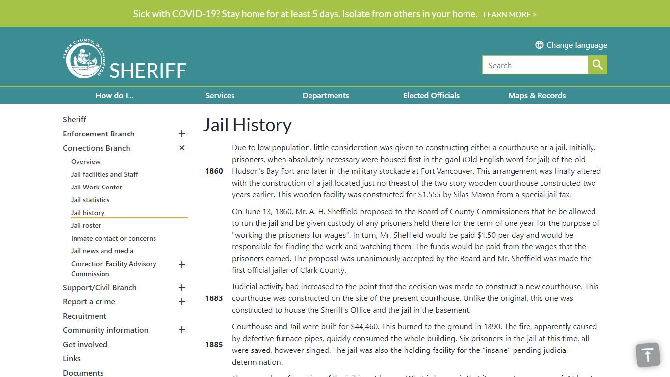 Jail History | Clark County